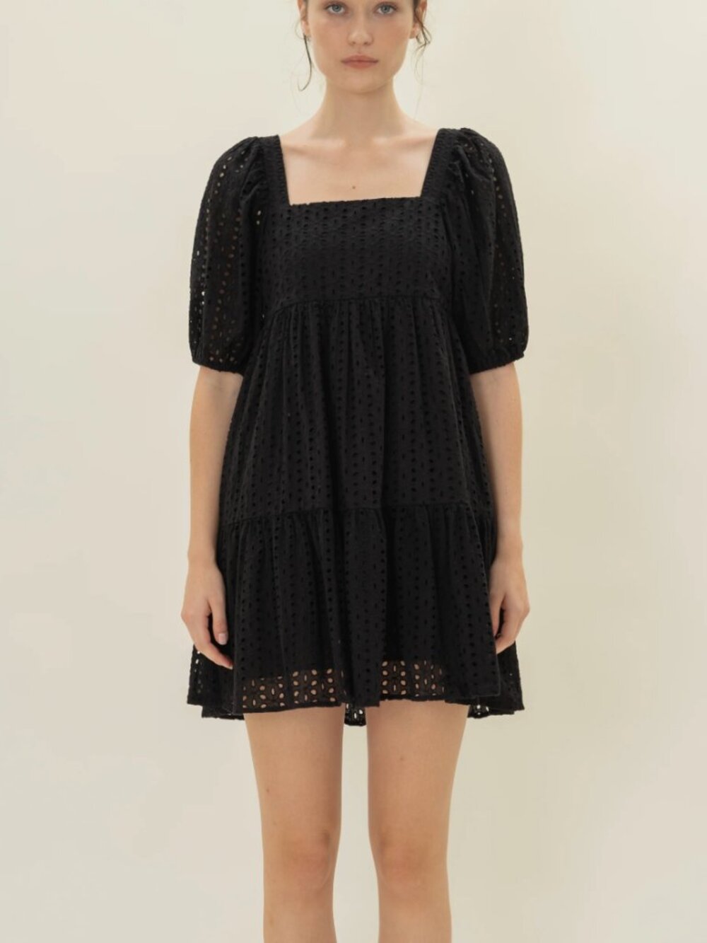 Sanctuary Square Neck Mini Dress in Black